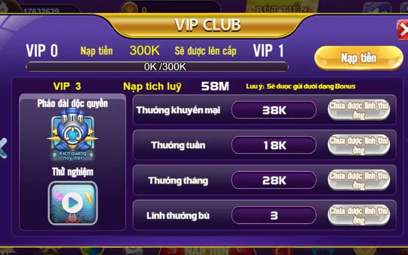 Chính sách game bài 68 vip 3