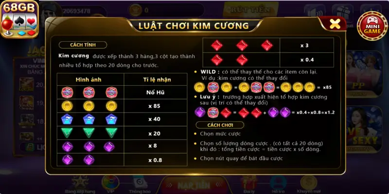  Quy tắc chơi kim cương tại 68 game bài